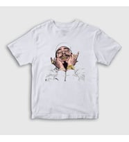 Presmono Unisex Çocuk Beyaz Laugh Post Malone T-Shirt 304300tt (Beyaz)