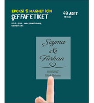 Şeffaf Epoksi Magnet Etiket Söz Nişan Kına Nikah Düğün Şişe Etiketi 49 Adet 1 Tabaka 4x3 cm