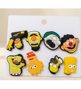 The Simpsons Temalı PVC Terlik Süsü Seti 8 Adet – Çizgi Dizi Karakter Terlik Aksesuarı