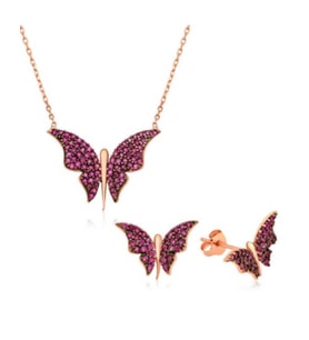 KELEBEK 925 AYAR GÜMÜŞ SET