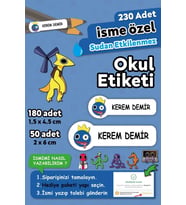 Rainbow Friends Temalı Kişiye Özel İsimli Defter Kalem Okul Etiketi, Yırtılmaz PVC Etiket (Beyaz)
