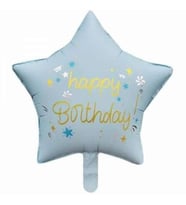 Happy Birthday Mavi Yıldız Folyo Balon 1 Adet