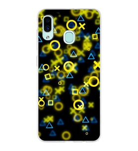Samsung Galaxy A30 Uyumlu Kapak Semboller Tasarımlı Şeffaf Silikon Kılıf