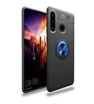 Huawei Y6p Kılıf Range Yüzüklü Silikon - Siyah-mavi