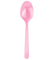 Plastik Lüx Pembe Renk Kaşık - Parti Davet Piknik Çorba Yemek Kaşığı - 18 Cm. - 25'li Paket