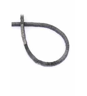 Hematit Doğal Taş Parlak Füme Rondela Kesim 4x1mm Dizi [AA]