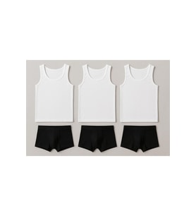 ERKEK EKONOMİK LİKRALI 3 LÜ SET ATLET VE BOXER TAKIMI 3 ATLET 3 BOXER