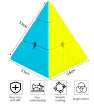 QY Speed Cube, Pyraminx Profesyonel 3x3 Speed Üçgen Rubik Zeka Küpü -Q1 Ming S2 (Renksiz)