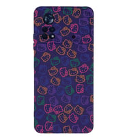 Xiaomi Poco X4 Pro Uyumlu Lansman Kılıf Hello Kitty Tasarımlı İçi Kadife Kapak-Mor (Şeffaf)