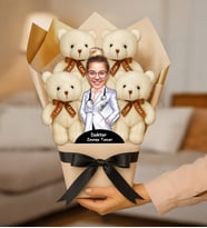 Kişiye Özel Fotoğraflı Doktor Ayıcık Buketi (STD)