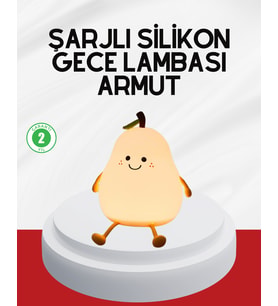 USB Şarjlı Armut Gece Lambası Dokunmatik Renk Değişimli
