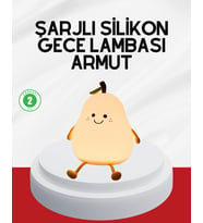 USB Şarjlı Armut Gece Lambası Dokunmatik Renk Değişimli