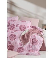 Lastikli Çarşaflı Çift Kişilik Nevresim Takımı Elegant Pink