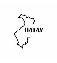 Hatay Harita Araba Sticker siyah 15x18 CM (Siyah)