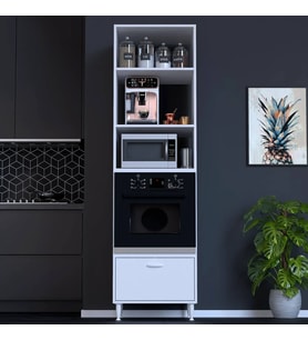 Modilayn AYQ (60x217x56 cm) Boyutunda Ankastre 1 Kapaklı Mini/Midi Mikrodalga Fırın Dolabı