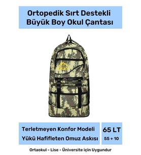 Büyük Boy Ortopedik & Terletmeyen Konfor Modeli Çok Gözlü Bölmeli Lise Ortaokul Okul Sırt Çantası