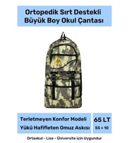 Büyük Boy Ortopedik & Terletmeyen Konfor Modeli Çok Gözlü Bölmeli Lise Ortaokul Okul Sırt Çantası