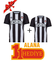 Beşiktaş Orijinal Çubuklu Forma 1 Alana 1 Hediye (Siyah - Beyaz)