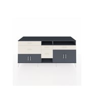 Kronos Konsol 4 Raflı 5 Çekmeceli 4 Kapaklı 220x59x99 Antrasit-Antrasit/Aytaşı