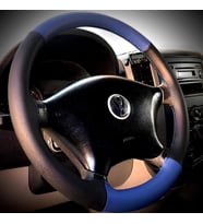 DİKİŞLİ DİREKSİYON KILIFI MAVİ DERİ SİYAH DERİ MAVİ DİKİŞLİ VOLKSWAGEN CRAFTER