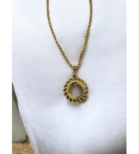 Persephone Çeyrek Altın Çerçeveli Kolye (Altın Kaplama)