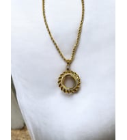 Persephone Çeyrek Altın Çerçeveli Kolye (Altın Kaplama)