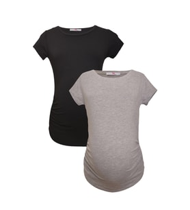 LuvmaBelly MYRA2017_2009 Hamile tshirt seti (Siyah-Gri)
