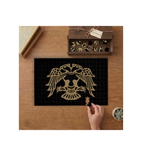 Çift Başlı Kartal Tasarımı 240 parça Ahşap Puzzle Ahşap Kutuda MP06399