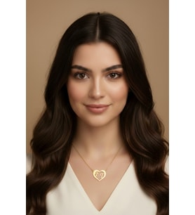 925 Ayar Gümüş Harfli Kalp Kolye