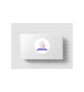Pembe MAŞALLAH Etiketi Nazar Değmesin Sevimli Yuvarlak Mat Sticker Bebek Partisi 4 Cm (90 Adet)