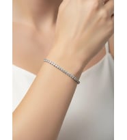 Çelik Silver Mini Yuvarlak Taşlı Su Yolu Bileklik - 26slb17