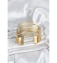 Gold Renk Pirinç Kaburga Model Kadın Bileklik 5886 - EEEEEE4669-7016