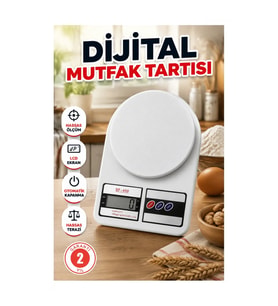 Dijital Mutfak Tartısı 1 g Hassasiyetli LCD Ekranlı Otomatik Kapanma