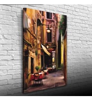 İtalya Pizza Dükkanı Kanvas Tablo 50 x 70