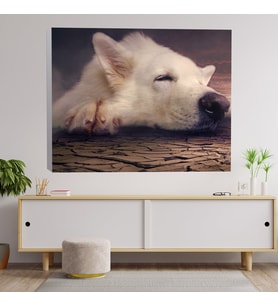 Köpek Rüyada Dekoratif Kanvas Tablo