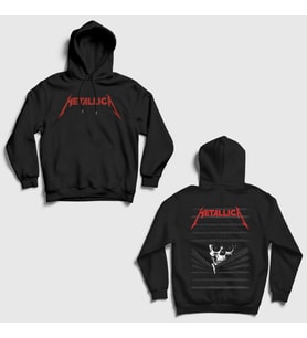 Presmono Unisex Siyah Blinds Skull Metallica Sırt Baskılı Kapüşonlu Sweatshirt 516058tt