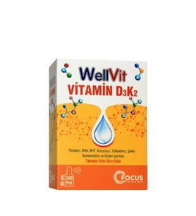 WellVit D3K2 Vitamin D3 ve Vitamin K2 Sprey 30ml