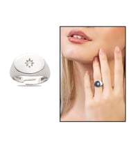 Beyaz Zirkon Taşlı Yıldız Detaylı Silver Renk Free Size 925 Ayar Gümüş Kadın Tektaş Yüzük (Çok Renkli)
