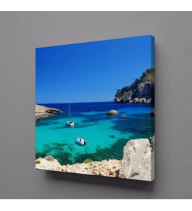 MUHTEŞEM MASMAVİ DENİZ KANVAS TABLO 80x80cm (Karışık)