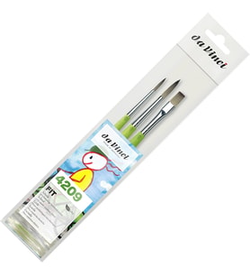 Vinci, Fit Sentetik, Seri 4209, Set, 3 Fırça, Çok Yönlü, Akrilik, Gouche, Tempera, Kağıt ve Karton için, Hobi ve Okul için, Kısa Sap, Almanya'da Üretilmiştir, Boyut 4, 8, 8