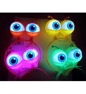 Rengarenk 3 Farklı Fonksiyonda Yanan Led Işıklı Uzaylı Göz Taç 1 Adet 18x12 cm
