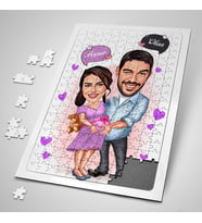 Erkeğe Hediye 240 Parça Bebeklerini Bekleyen Çiftler Karikatürlü Puzzle