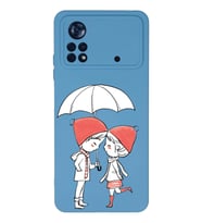 Xiaomi Poco X4 Pro Uyumlu Lansman Kılıf Aşk Tasarımlı İçi Kadife Kapak-mavi (Şeffaf)