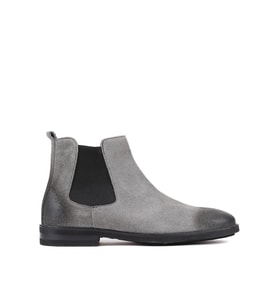 Shoetyle - Gri Süet Deri Erkek Chelsea Bot 250-201