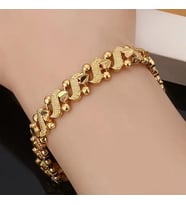 Gold Renk Otantik Motif Model Özel Günler Zarif Tasarım Yüksek Kaliteli Parlak Bileklik