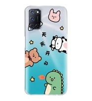 Oppo A52/A72/A92 Uyumlu Sevimli Hayvanlar Desenli Şeffaf Telefon Kılıfı
