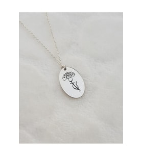 Doğum Çiçeği Kolye, Birth FLower Necklase (Ocak - January) (Gümüş)