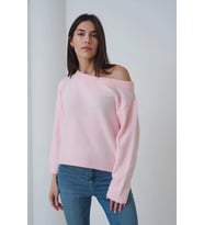 Kadın Kayık Yaka Yumuşak Dokulu Triko Kazak 8703Sw (Kemik)