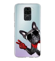 PrintiFy Xiaomi Redmi Note 9 ile Uyumlu 1mm Slim Fit Köpek 2 050e Baskılı Şeffaf  Kılıf