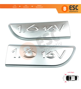 Renault Megane MK2 Scenic MK2 için 2 Parça Krom 1.6 16V Monogram Amblemi Yazısı 8200209130